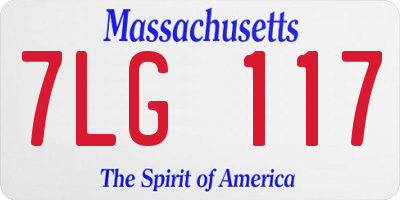 MA license plate 7LG117