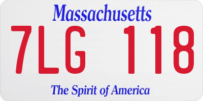 MA license plate 7LG118
