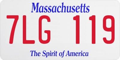 MA license plate 7LG119