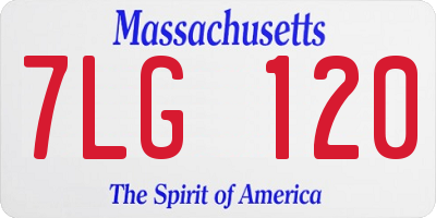 MA license plate 7LG120