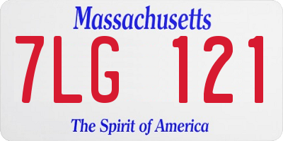 MA license plate 7LG121