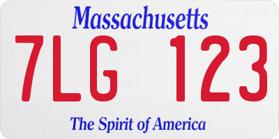 MA license plate 7LG123