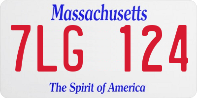 MA license plate 7LG124
