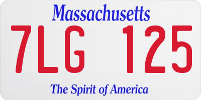 MA license plate 7LG125