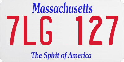 MA license plate 7LG127