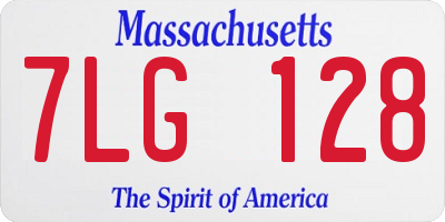 MA license plate 7LG128