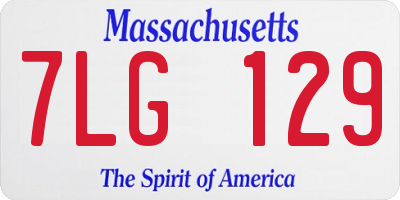 MA license plate 7LG129
