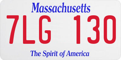 MA license plate 7LG130