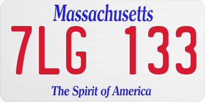 MA license plate 7LG133