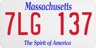MA license plate 7LG137