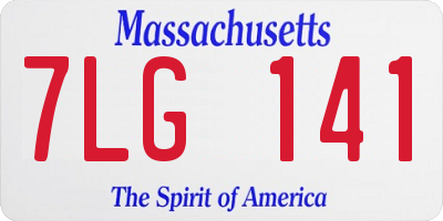 MA license plate 7LG141