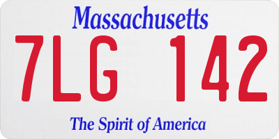 MA license plate 7LG142