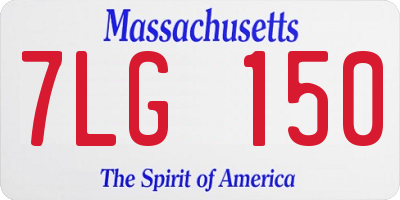 MA license plate 7LG150