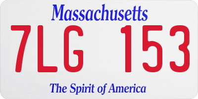 MA license plate 7LG153
