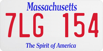 MA license plate 7LG154