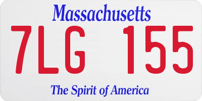 MA license plate 7LG155