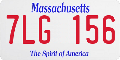 MA license plate 7LG156