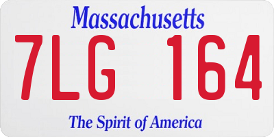 MA license plate 7LG164