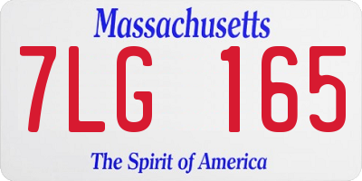 MA license plate 7LG165