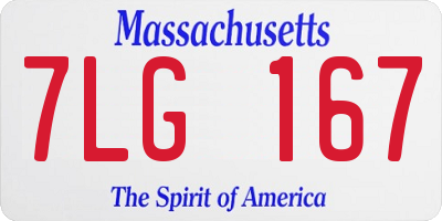 MA license plate 7LG167