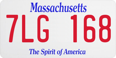 MA license plate 7LG168
