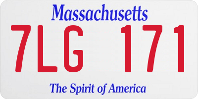MA license plate 7LG171