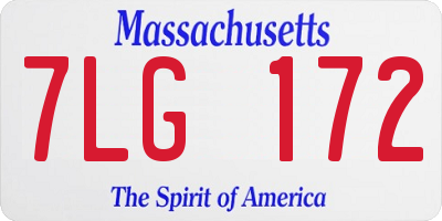 MA license plate 7LG172