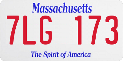 MA license plate 7LG173