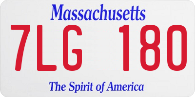 MA license plate 7LG180