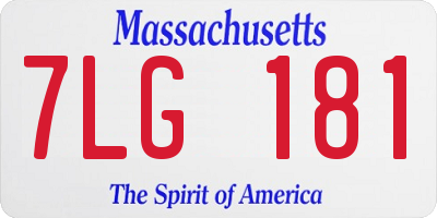 MA license plate 7LG181