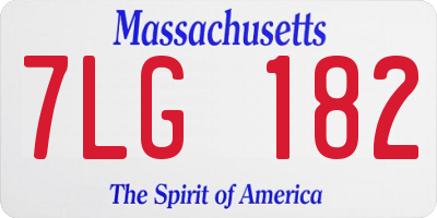 MA license plate 7LG182