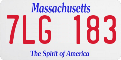 MA license plate 7LG183