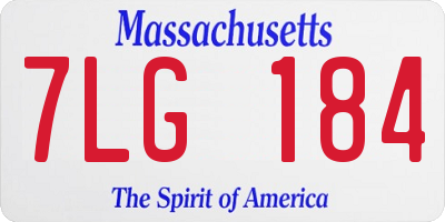MA license plate 7LG184