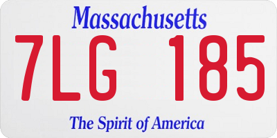 MA license plate 7LG185
