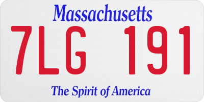 MA license plate 7LG191