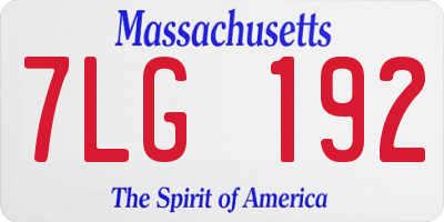 MA license plate 7LG192
