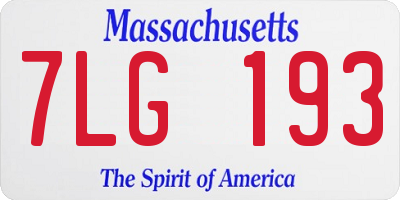 MA license plate 7LG193