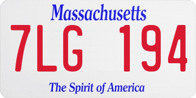 MA license plate 7LG194