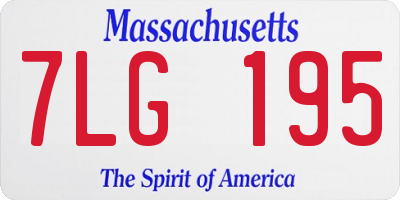 MA license plate 7LG195