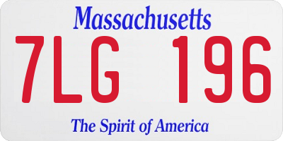 MA license plate 7LG196