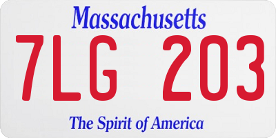 MA license plate 7LG203