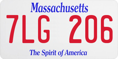 MA license plate 7LG206