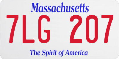 MA license plate 7LG207