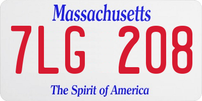 MA license plate 7LG208