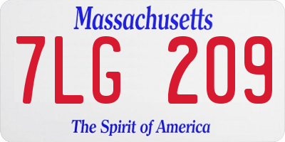 MA license plate 7LG209