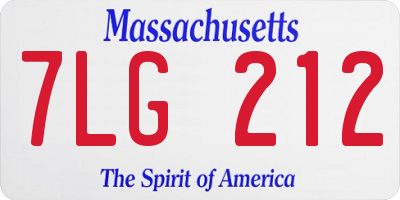 MA license plate 7LG212