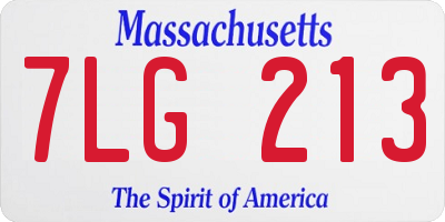 MA license plate 7LG213
