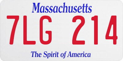 MA license plate 7LG214