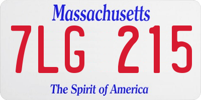 MA license plate 7LG215