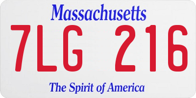 MA license plate 7LG216